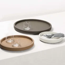 Scala Vassoio rotondo medio marrone