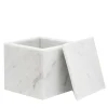 Scatola cubica in marmo bianco di Carrara con coperchio