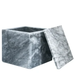 Scatola cubica in marmo grigio Bardiglio con coperchio