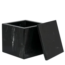 Scatola cubica in marmo nero Marquina con coperchio