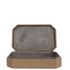 Scatola Del Monte 25 in legno e pelle beige Tamarone