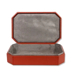 Scatola Del Monte 25 in Legno e Pelle Rosso Persiano