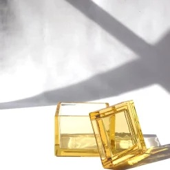 Scatola Gialla In Cristallo Palmi