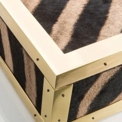 Scatola in Pelle di Zebra e Ottone Memories