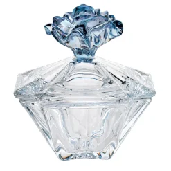 Scatola Milano bicolore sfaccettata con pomello a forma di fiore #1