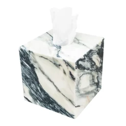 Scatola per tessuti in marmo Paonazzo