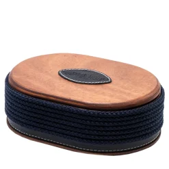 Scatola portagioie ovale blu