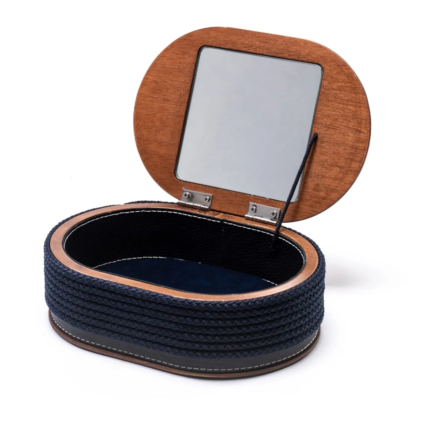 Scatola portagioie ovale blu