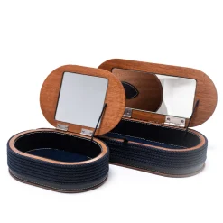 Scatola portagioie ovale blu