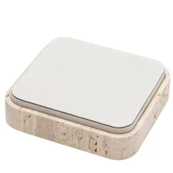 Scatola quadrata in pelle e marmo Giza #11