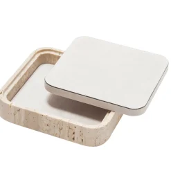 Scatola quadrata in pelle e marmo Giza #11