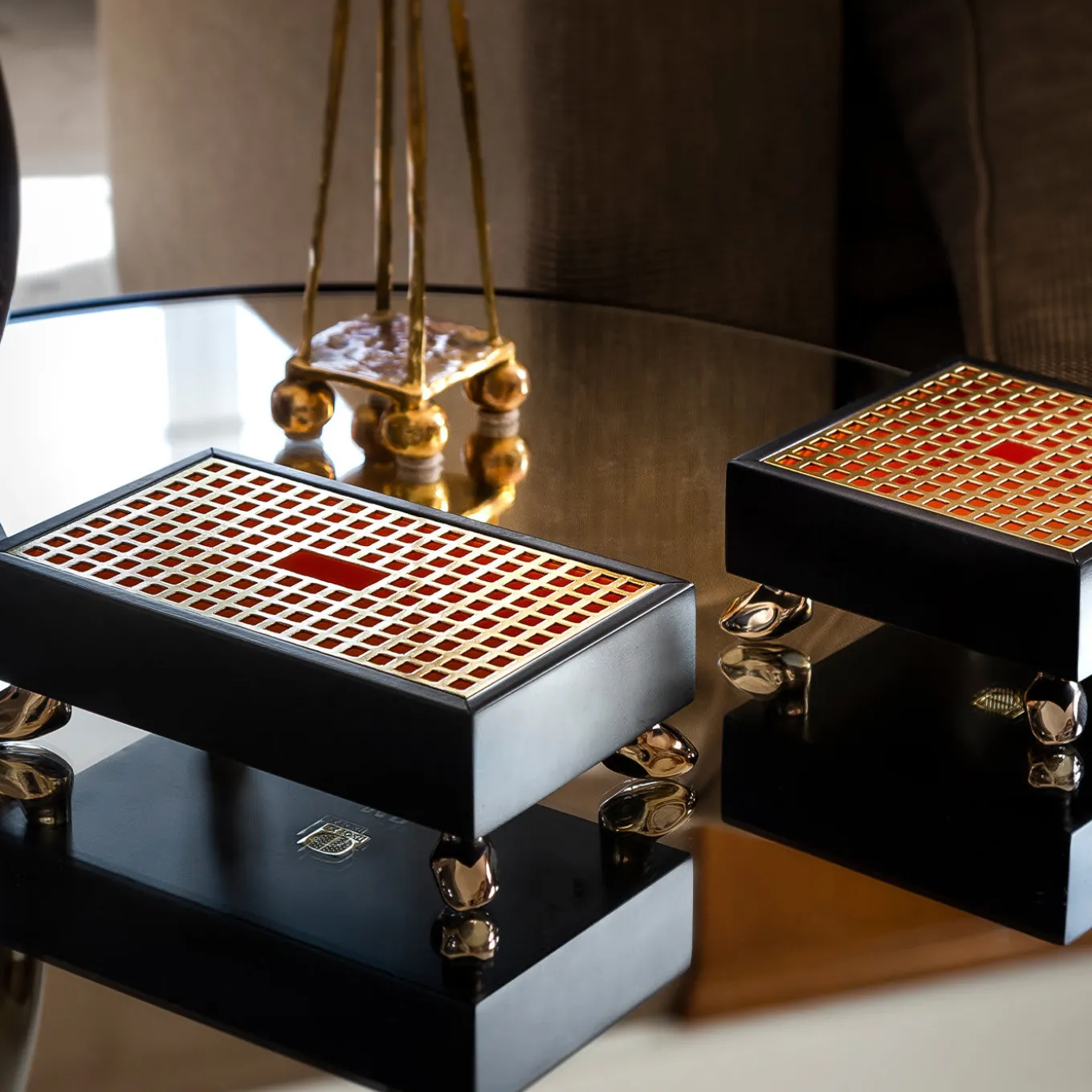 Scatola quadrata Limbos marrone scuro