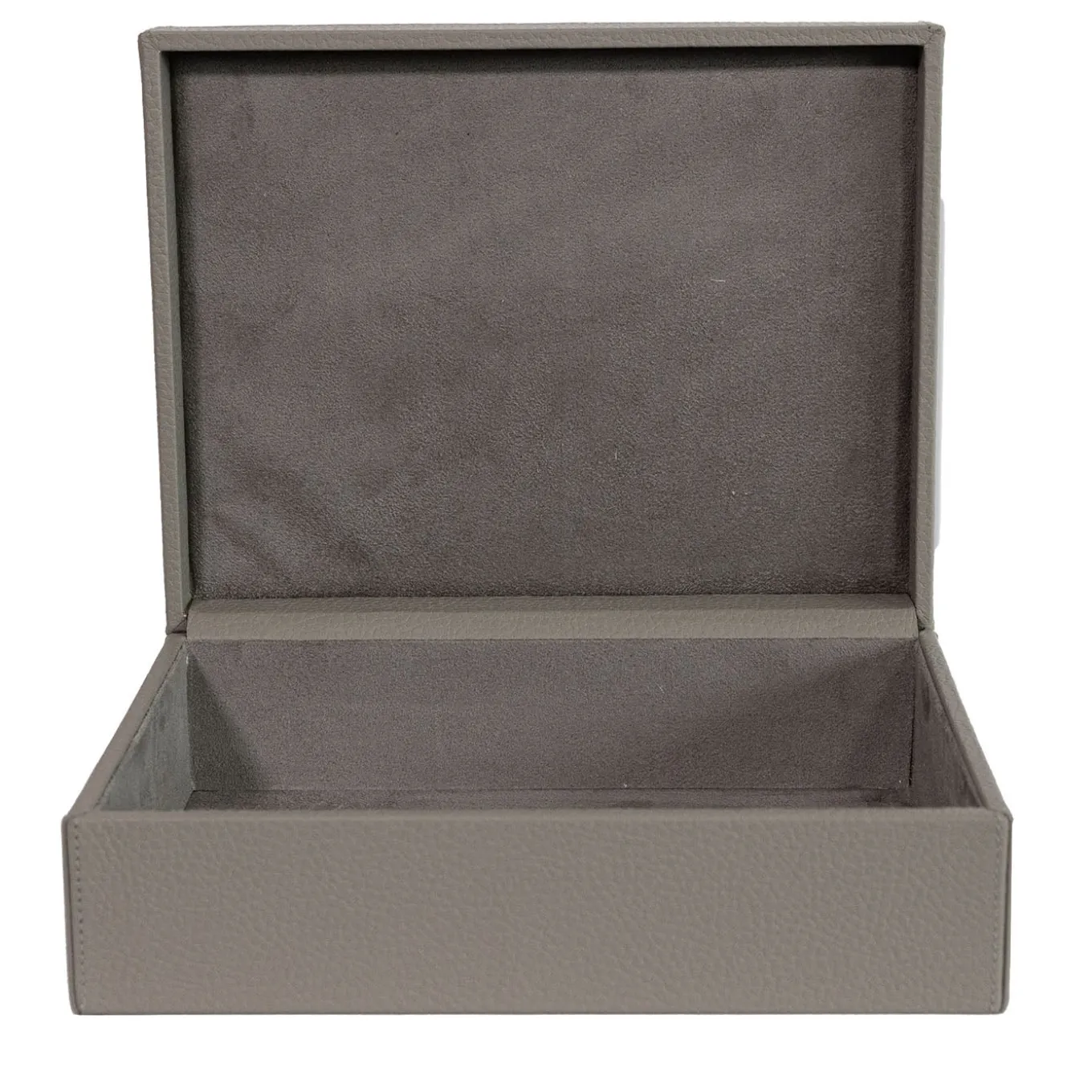 Scatola Ravenna in legno e pelle grigia luna