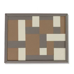 Scatola Ravenna in legno e pelle grigia luna