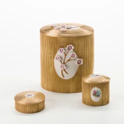 Scatola rotonda in oro Belle Epoque