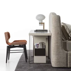 Scrivania a 1 cassetto con finitura laccata crema opaca Kobe