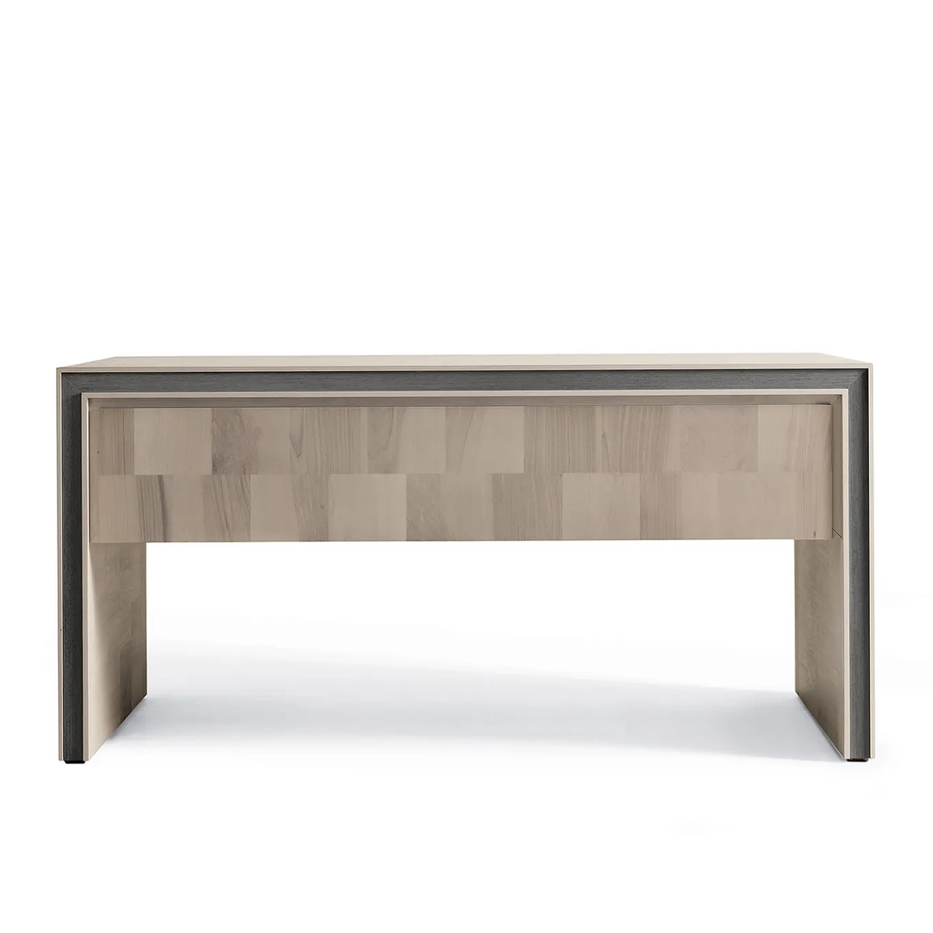 Scrivania con cassetti in legno di noce grigio Gentile