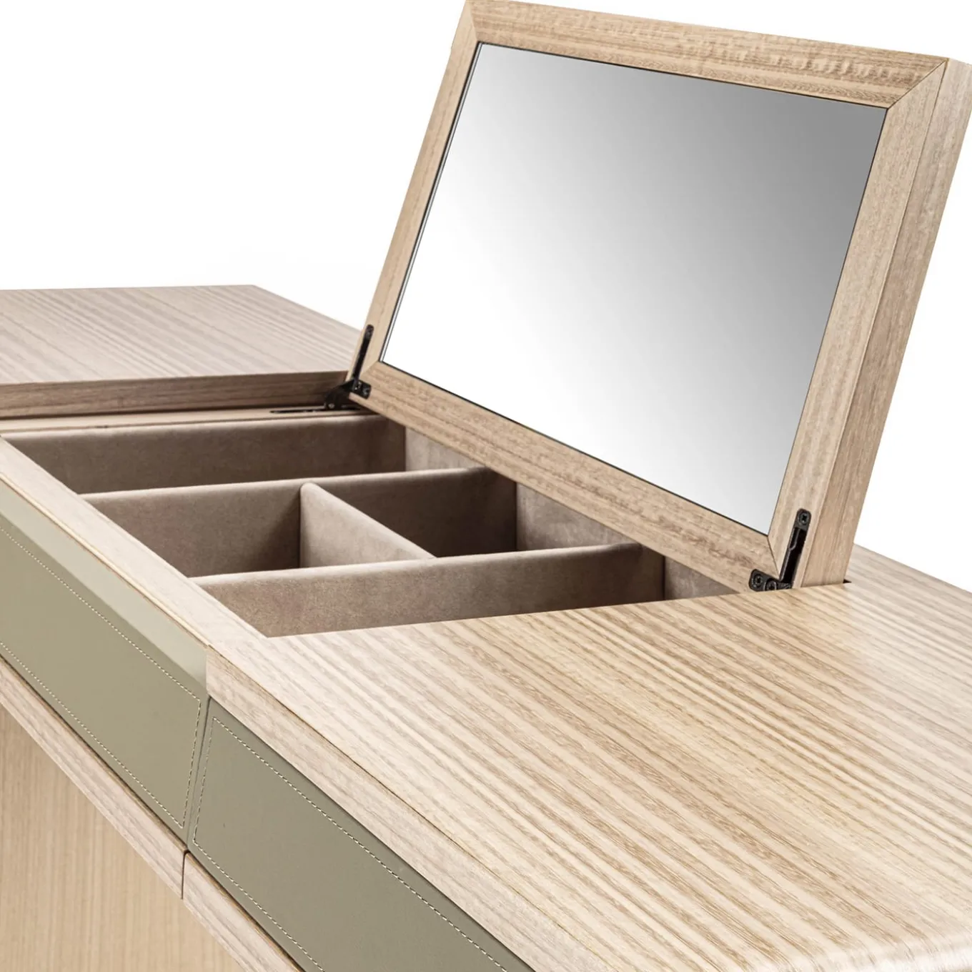 Scrivania Galileo Lux in pelle ed eucalipto