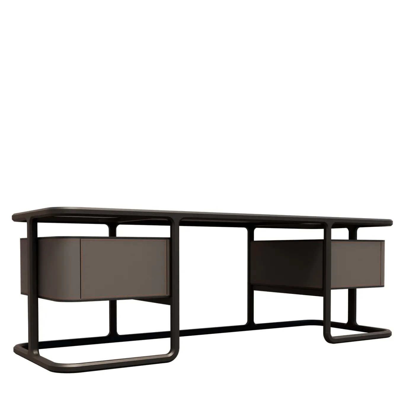 Scrivania in Legno e Cuoio Isabel