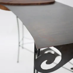 Scrivania in rovere e ferro