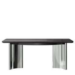 Scrivania Jean in rovere nero con base in acciaio