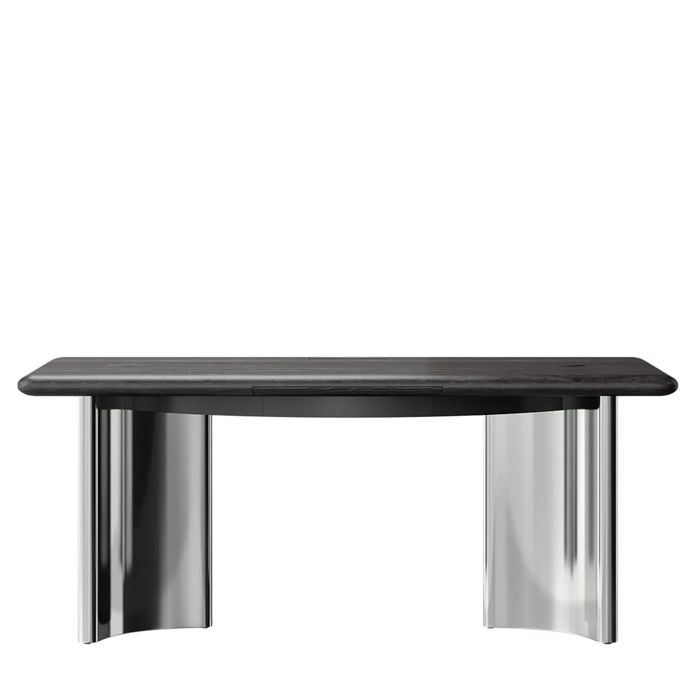 Scrivania Jean in rovere nero con base in acciaio