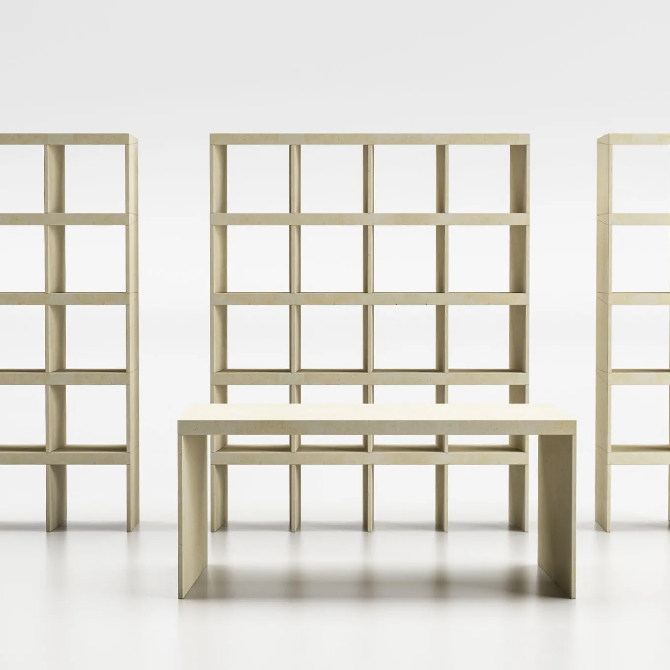 Scrivania rettangolare Prospettive in pietra di Gumdesign