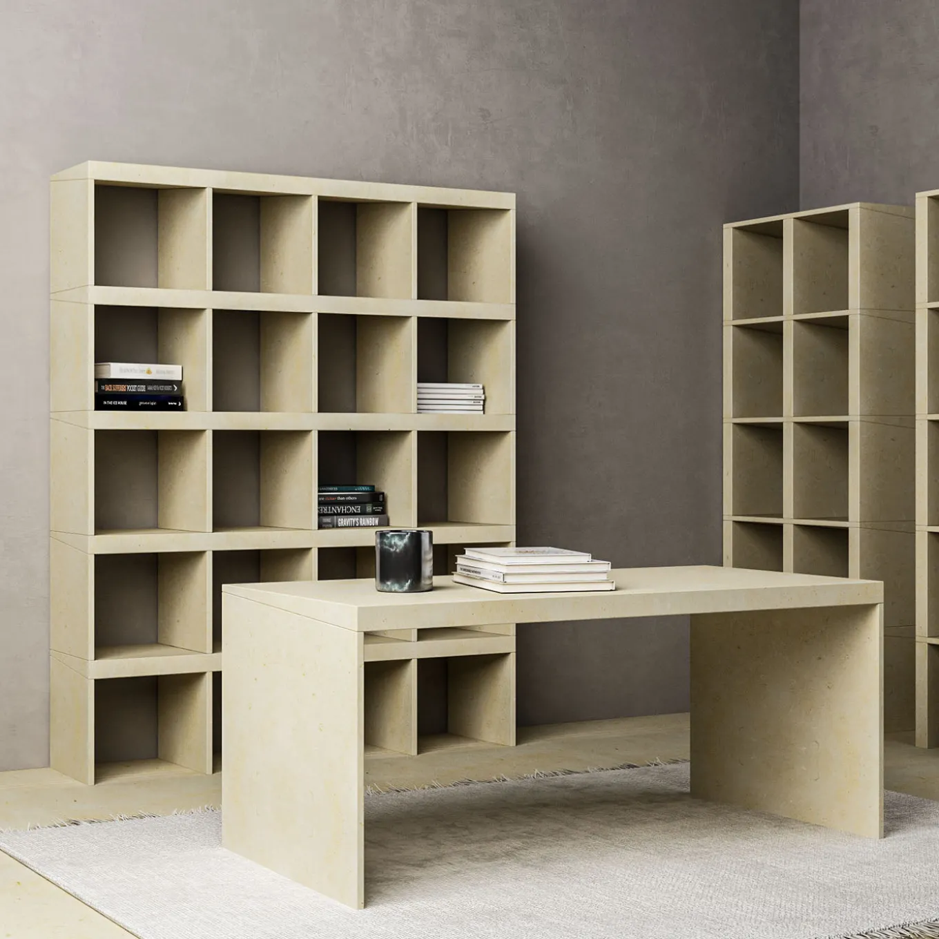 Scrivania rettangolare Prospettive in pietra di Gumdesign