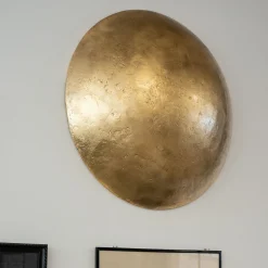 Scudo Scultura decorativa in vetro resina e foglia oro