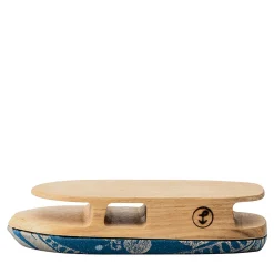 Scultura a vapore Tronchetto 33 in tessuto blu e legno di Briccola