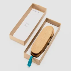 Scultura a vapore Tronchetto 33 in tessuto blu e legno di Briccola