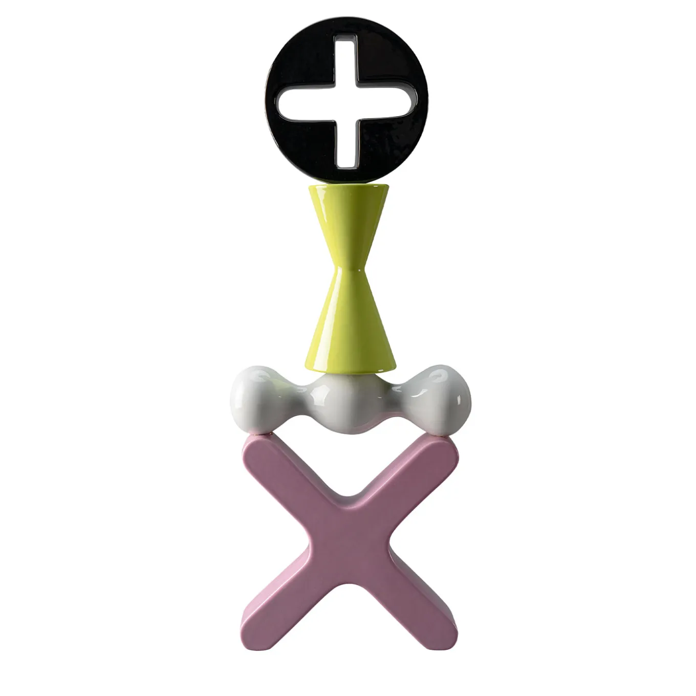 Scultura Decorativa Totem Nera Verde Bianca e Rosa di Karim Rashid