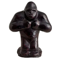 Scultura di gorilla color ebano