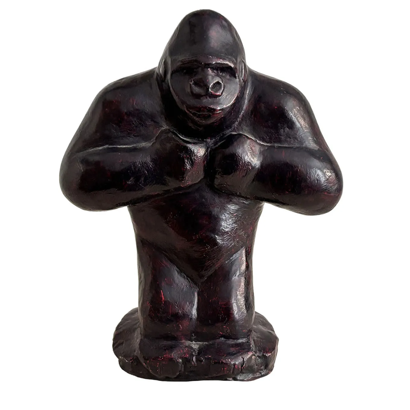 Scultura di gorilla color ebano