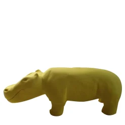 Scultura di ippopotamo giallo