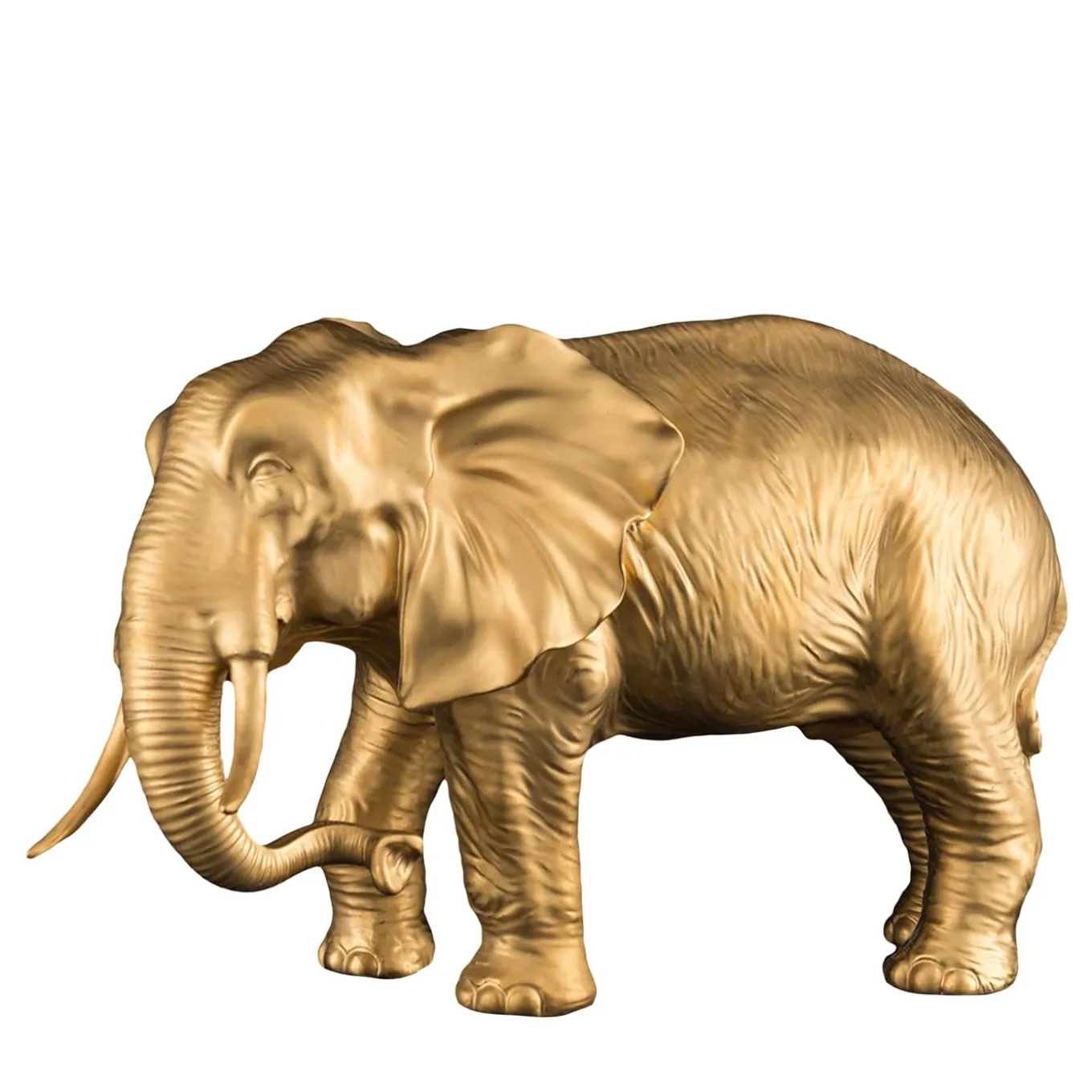 Scultura d'oro a forma di elefante del padre africano