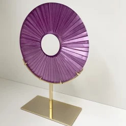 Scultura in cristallo viola Eye