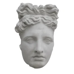 Scultura in gesso con maschera di Apollo