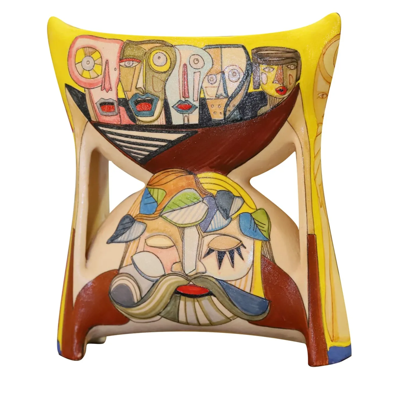 Scultura in maiolica Migranti