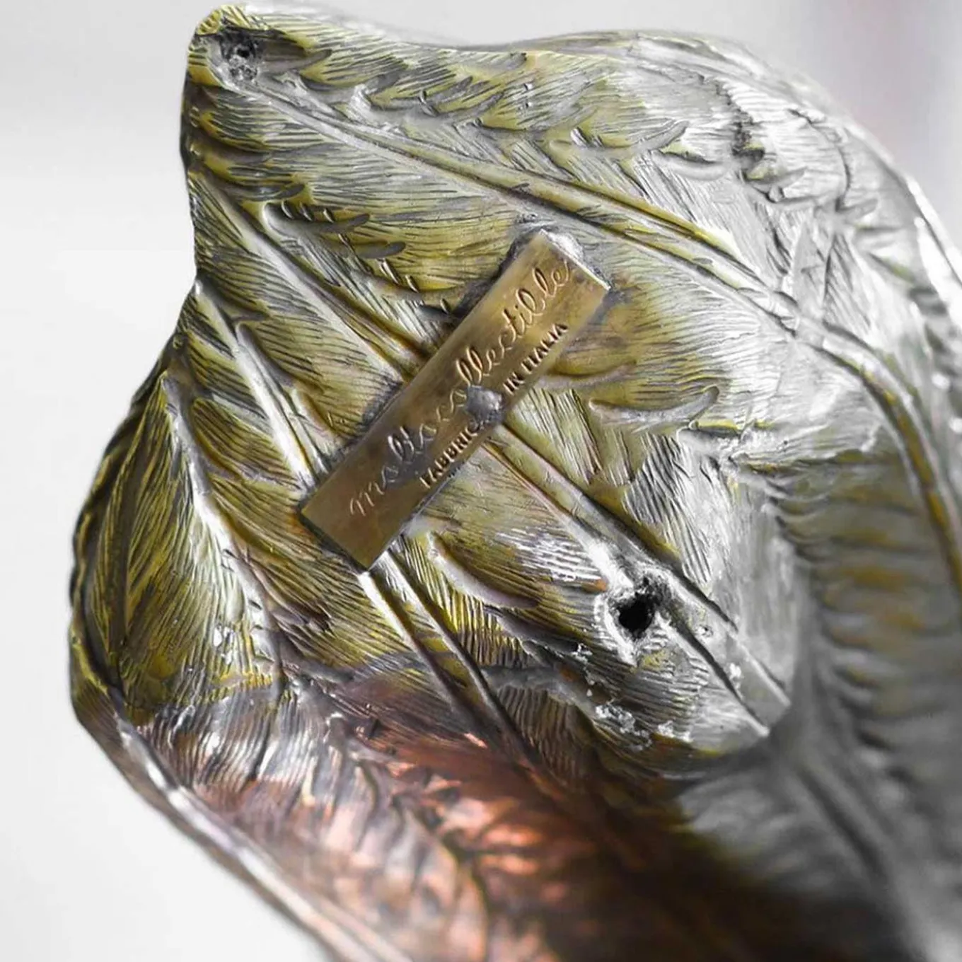 Scultura in Ottone a Forma di Pappagallo