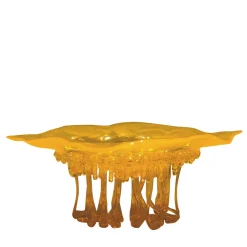 Scultura in vetro di Murano con goccia d'oro