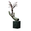 Scultura Mano Albero in bronzo