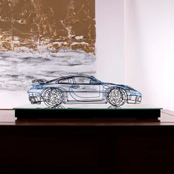 Scultura Porsche 911 GT3 in filo metallico