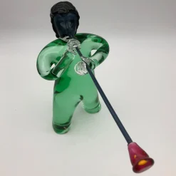 Scultura Soffiatore verde smeraldo di Toso Cristiano