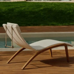 Sdraio da esterno Foil in Tessuto bianco con cuscino