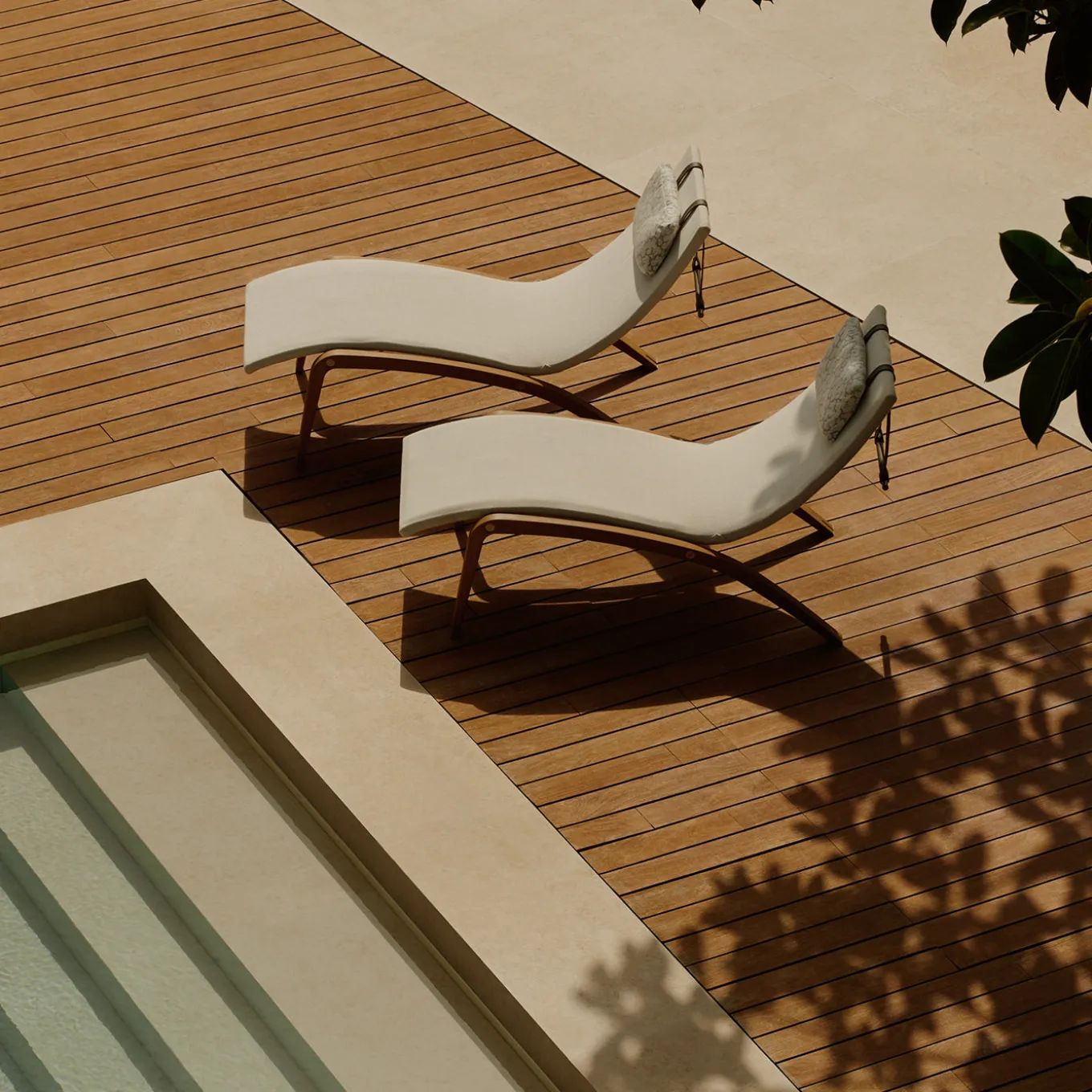 Sdraio da esterno Foil in Tessuto bianco con cuscino