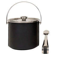 Secchiello per ghiaccio dorato con coperchio