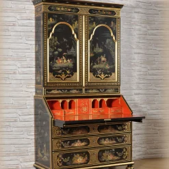 Secretaire nero stile veneziano Venezia '700 Chinoiserie