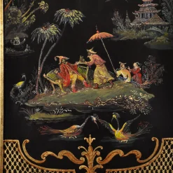 Secretaire nero stile veneziano Venezia '700 Chinoiserie