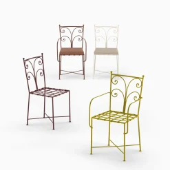 Sedia Acanta in ferro battuto marrone